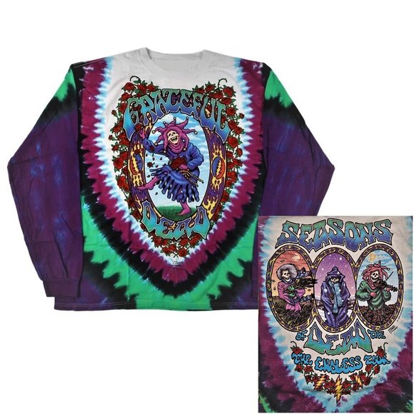 Grateful Dead Endless Tour Original 1993 Tie Dye Liquid Blue rock T-Shirt XL NWT - Picture 1 of 7